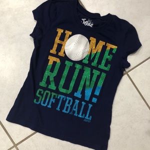 Girls 6 Justice Baseball Glitter T